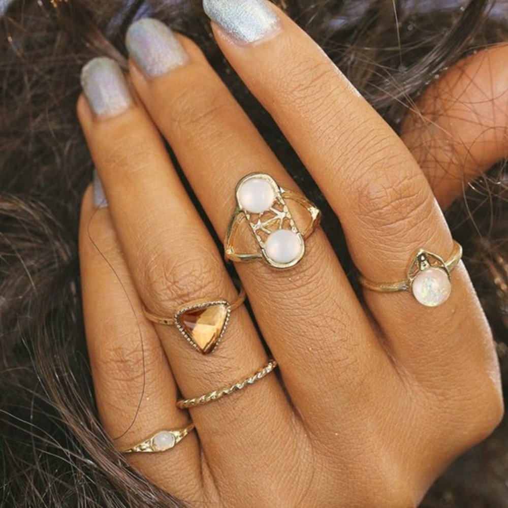 5 Piece Bohemian Vintage Ring Set